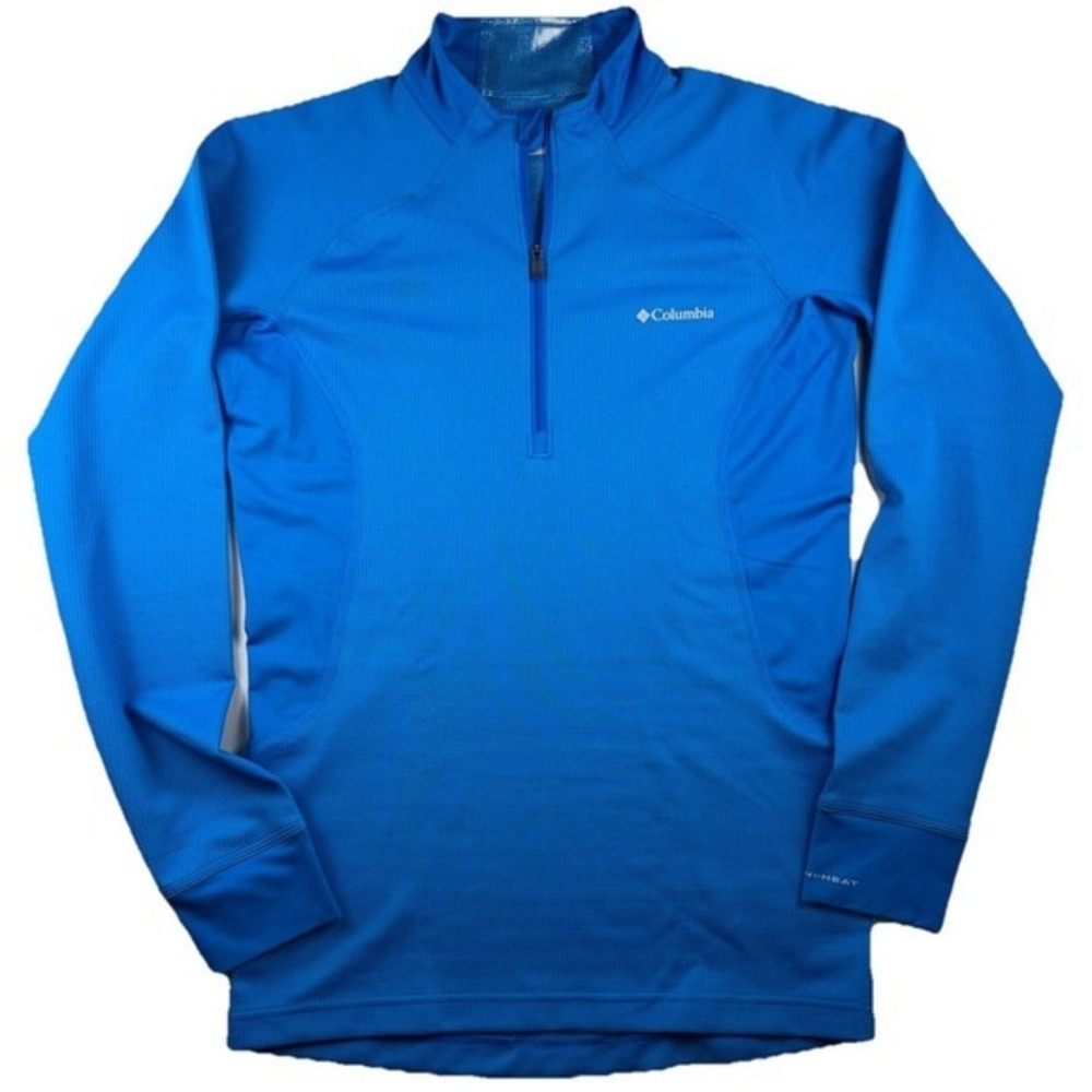 Columbia Men's Small Omni-Heat Heavyweight Half Zip‎ Base Layer Blue